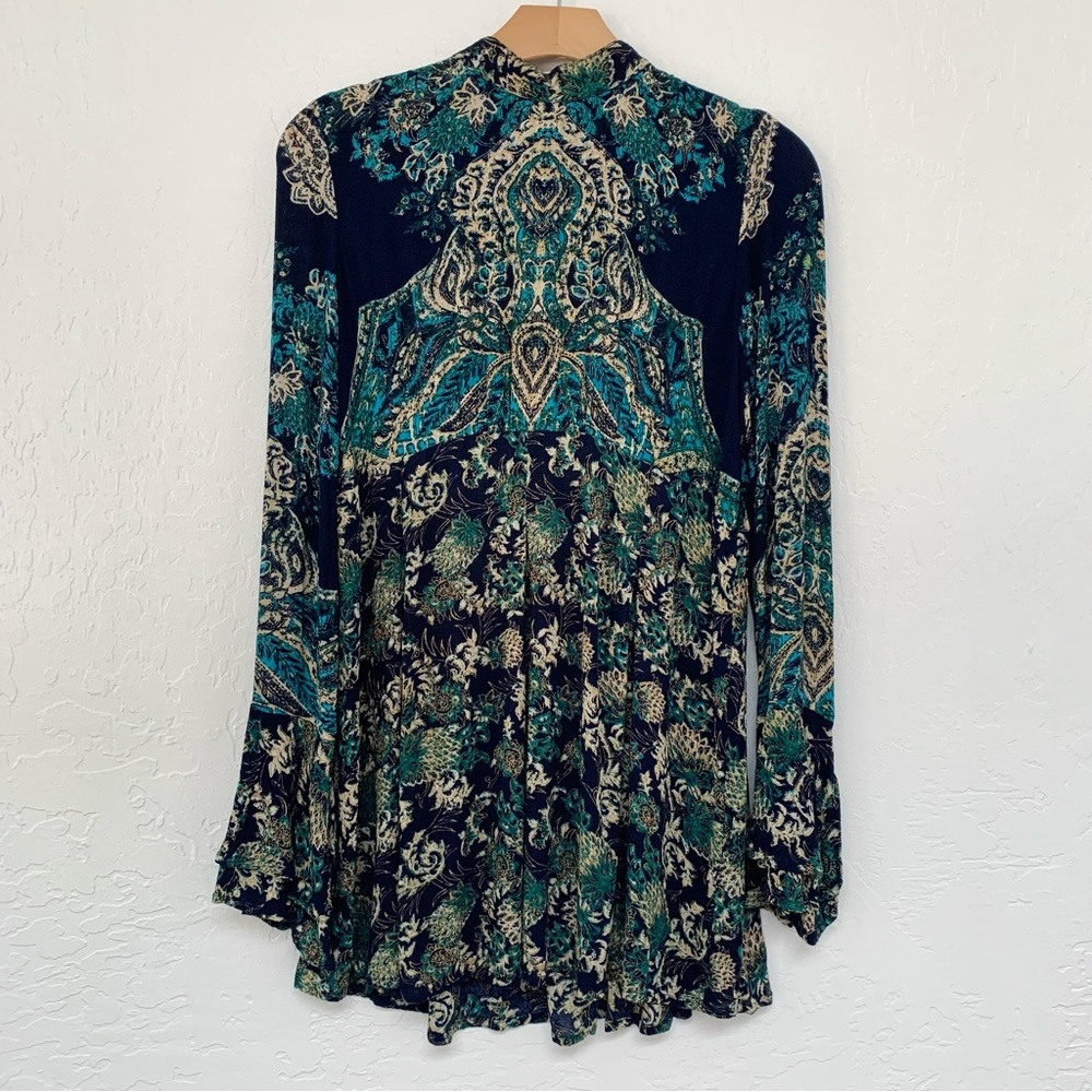 Free People Lady Luck Tunic Dress in BlueCombo - Picture 7 of 16